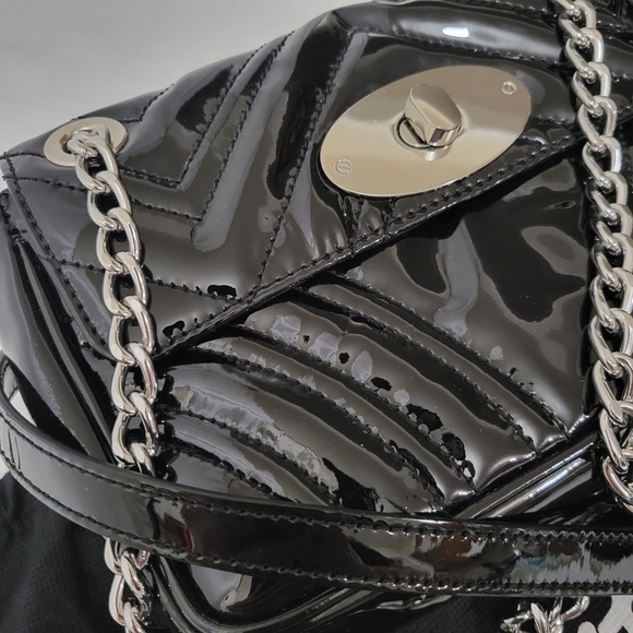 NEW L'Intervalle Shiny Black Convertible Purse  (AF2) - Picture 2 of 4